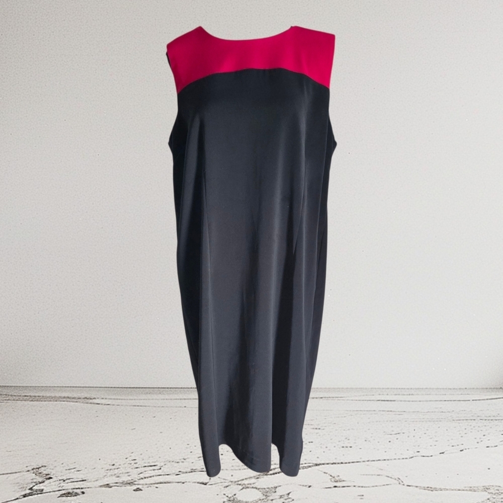 ⭐️Lindor Black and Red Sleeveless Sheath Midi Dress Size 16